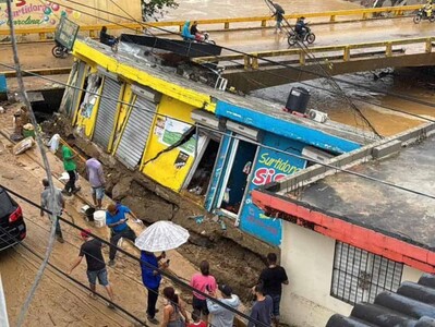 La crecida del río Joba deja viviendas colapsadas en Espaillat