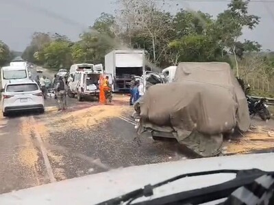 Cinco heridos en accidente en la circunvalación de Santo Domingo