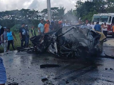 Un muerto y un herido en accidente múltiple en La Altagracia