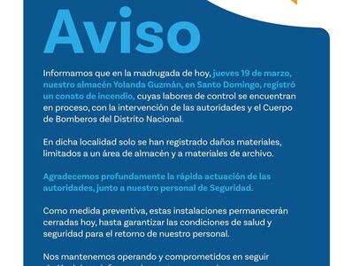 Un incendio afecta el almacén de BanReservas