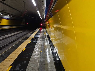 Lluvias intensas causan filtraciones en estación Rosa Duarte del Metro