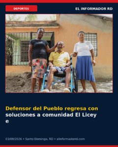 Defensor del Pueblo regresa con soluciones a comunidad El Licey en SDN