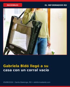 Gabriela Bidó llegó a su casa con un corral vacío