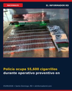 Policía ocupa 55,600 cigarrillos durante operativo preventivo en Capotillo