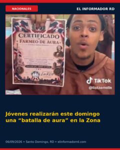 Jóvenes realizarán este domingo una “batalla de aura” en la Zona Colonial