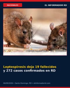 Leptospirosis deja 19 fallecidos y 272 casos confirmados en RD