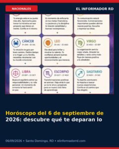 Horóscopo del 6 de septiembre de 2026: descubre qué te deparan los astros