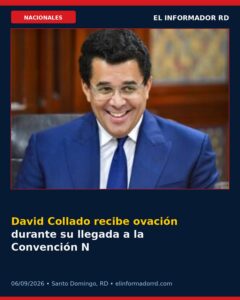 David Collado recibe ovación durante su llegada a la Convención Nacional del PRM