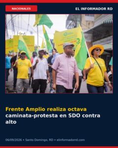 Frente Amplio realiza octava caminata-protesta en SDO contra alto costo de la vida y apagones