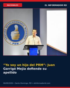 “Yo soy un hijo del PRM”: Juan Garrigó Mejía defiende su apellido y asume rol en el partido