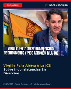 Virgilio Feliz Alerta A La JCE Sobre Inconsistencias En Direcciones De Ciudadanos