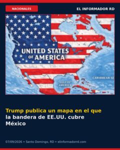 Trump publica un mapa en el que la bandera de EE.UU. cubre México, el Caribe y Canadá