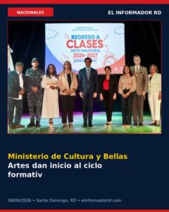 Ministerio de Cultura y Bellas Artes dan inicio al ciclo formativo 2026-2027 para miles de estudiantes en todo el país